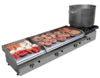 Plancha Gas Cromo Duro 80+40 cm con Fogón 6 kW ECOGAS 18,1 kW Maiser PKR84+40F hostelería profesional