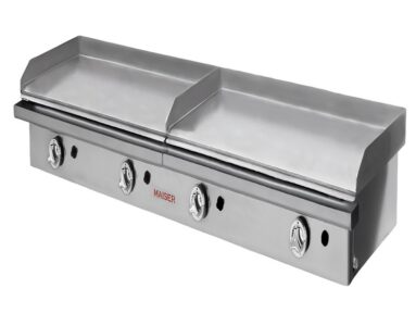 Plancha gas 80+80 acero rectificado PR80+80R hostelería profesional