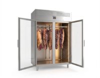 Armario Madurador Dry Aging Doble Inox Infrico AGB1402MDA - interior doble con carne madurando