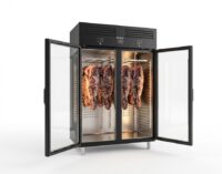 Armario Madurador Dry Aging Doble Negro Infrico AGB1402MDAB - interior doble con carne madurando