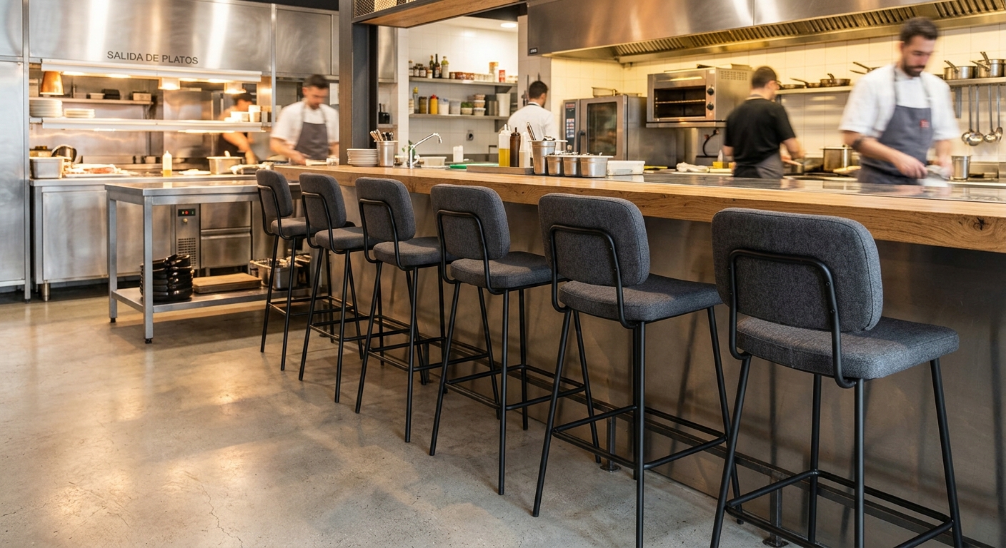 taburetes hosteleria — instalación taburetes hosteleria en restaurante