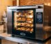 Horno convección Unox BAKERLUX con bandejas de bollería dorada