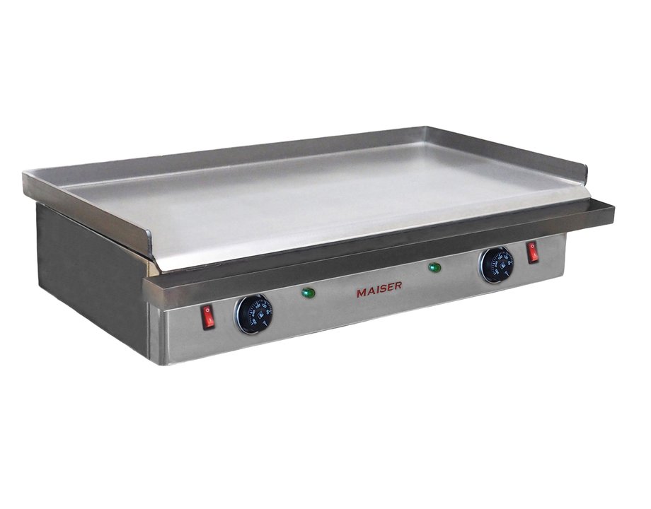 Plancha Eléctrica 80 cm Rectificada 8 mm Doble Zona Maiser PE8R80 hostelería profesional