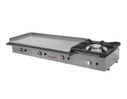 Plancha a Gas 100 cm Acero Rectificado 8 mm con Fogón Premium Maiser PG8R100+40F hostelería profesional