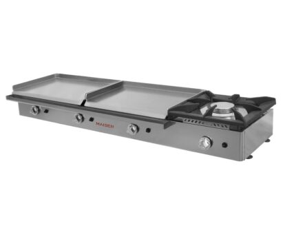 Plancha a Gas 60+60 cm Doble Placa Simétrica Laminada con Fogón Maiser PG66+40F hostelería profesional