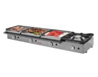 Plancha a Gas Triple Placa 3x40 cm Acero Laminado con Fogón Maiser PG444+40F hostelería profesional