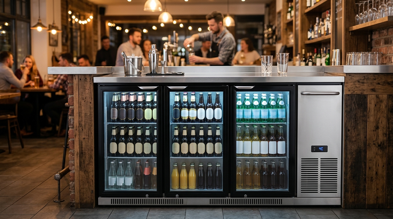 Botellero refrigerado profesional bajo barra — kit mínimo para abrir un bar
