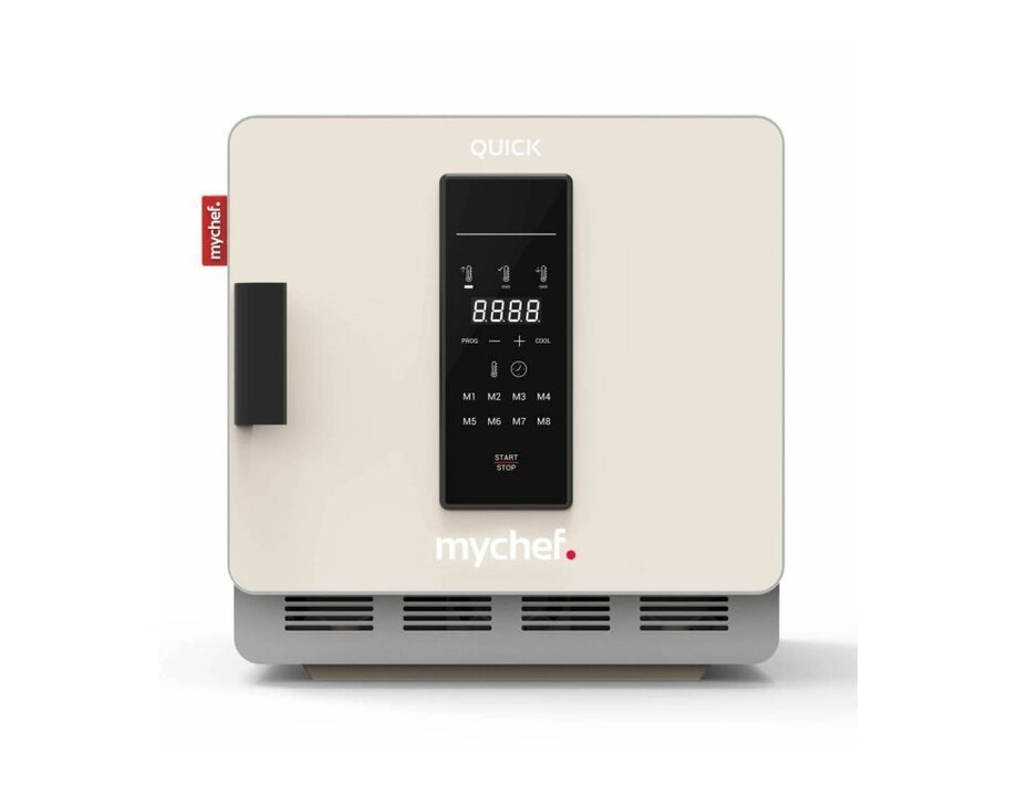 QE11FB1D Horno rápido Mychef QUICK 1 blanco con soporte QE11FB1D impingement Plug&Play punto de venta