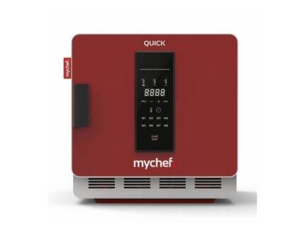 Horno rápido Mychef QUICK 1 rojo con soporte QE11FR1D impingement Plug&Play apertura local