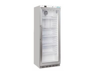 Armario de refrigeración 400 L puerta cristal LED Infrico RV 400 GD acero inoxidable