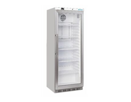 Armario de refrigeración 400 L puerta cristal LED Infrico RV 400 GD acero inoxidable