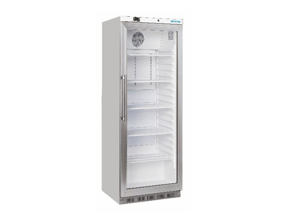Armario de Refrigeración 400 L Puerta Cristal LED Infrico RV 400 GD Armario de refrigeración 400 L puerta cristal LED Infrico RV 400 GD acero inoxidable