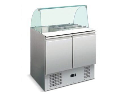 Mesa de Preparación Refrigerada Cristal Curvo 2 Puertas 240L Gasfrit