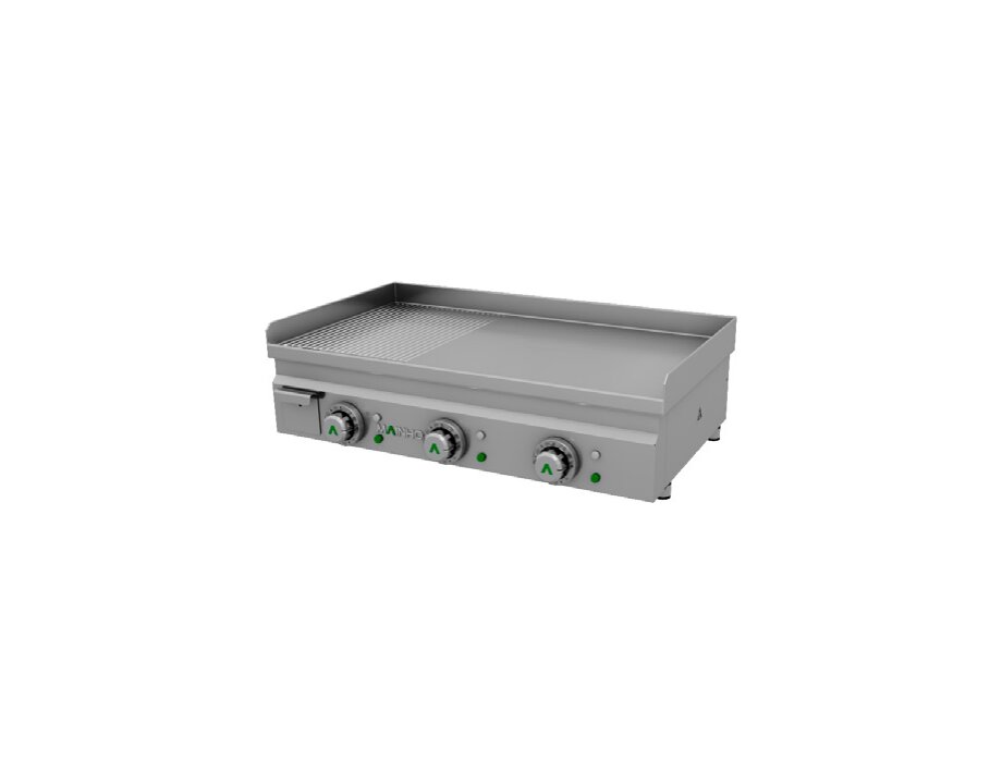 Plancha Eléctrica Fry-Top Acero Rectificado Semiranurada 80 cm MAINHO Serie MAX Plancha Eléctrica Fry-Top Acero Rectificado Semiranurada 80 cm MAINHO Serie MAX