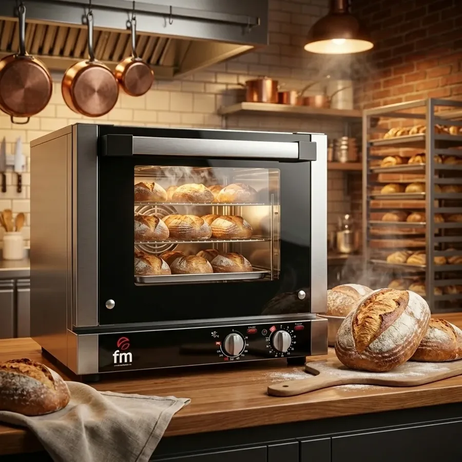 Horno de convección profesional en panadería