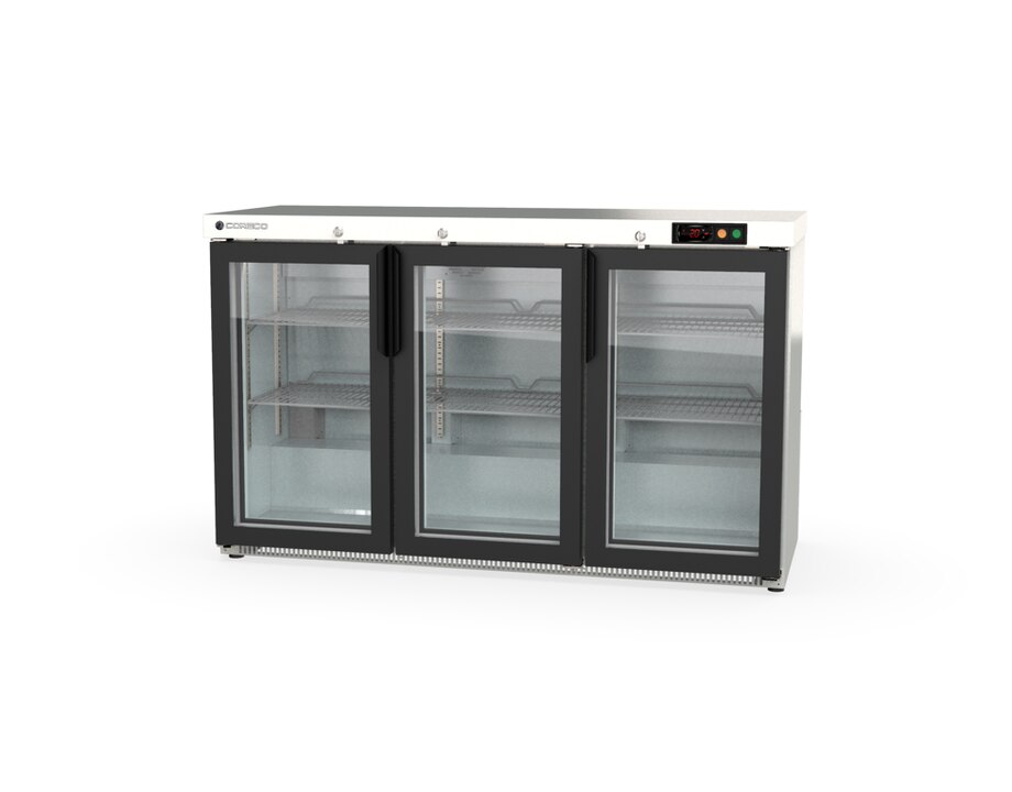 ERH-350-LI Expositor Back-Bar Puertas Cristal CORECO ERH-350-LI Inox - 3 Puertas
