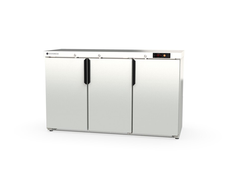 NRH-350-LI Mostrador Refrigerado Back-Bar CORECO NRH-350-LI Inox - 3 Puertas