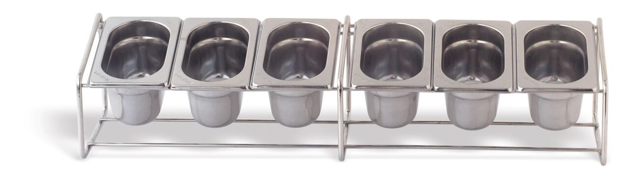 Soporte para cubetas GN PRO de acero inoxidable de GN 1/1