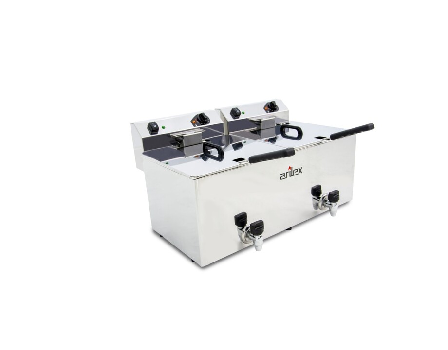 Freidora Eléctrica Doble 12+12 Litros con Grifo de Vaciado Arilex EVOLUTION — imagen oficial ARILEX