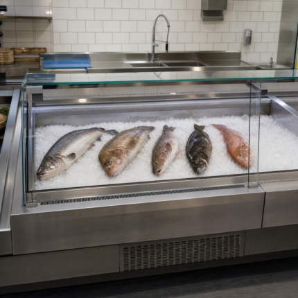 Vitrinas para pescados en un ambiente profesional