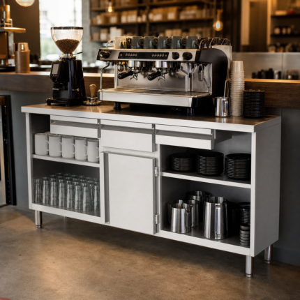 Muebles Cafeteros en cocina profesional — MRA Hostelería
