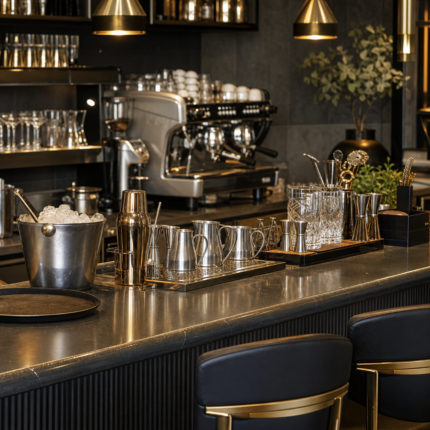 Bar y cafetería profesional en un ambiente profesional