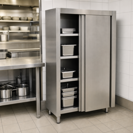 Armarios Acero Inoxidable en cocina profesional — MRA Hostelería