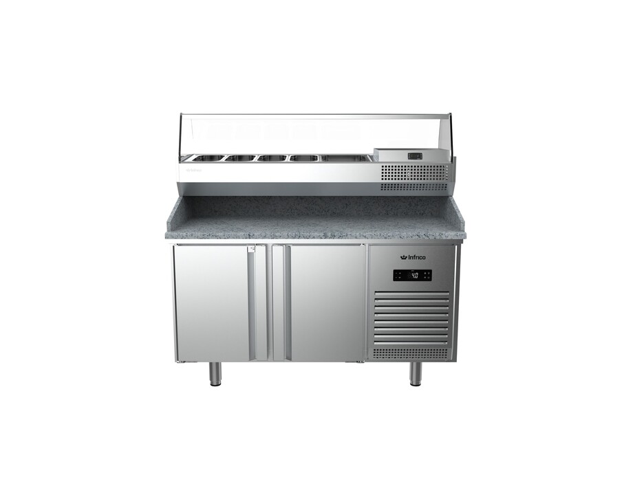 Mesa Refrigerada Pizzas con Vitrina Infrico 2 Puertas MPG 1490