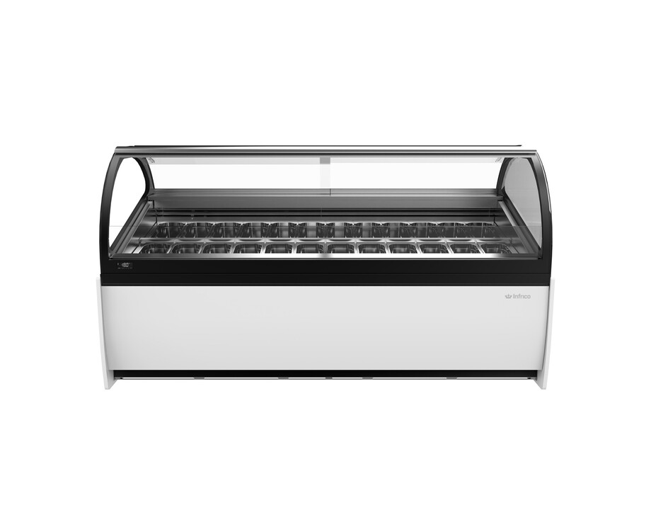 Vitrina Expositora de Helados Cristal Curvo Infrico VAR24H Ariana 16-24 Bandejas
