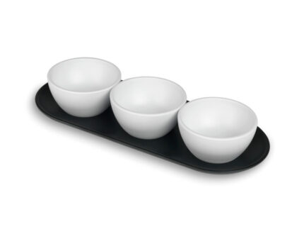Bandeja 3 boles Black de melamina Lacor