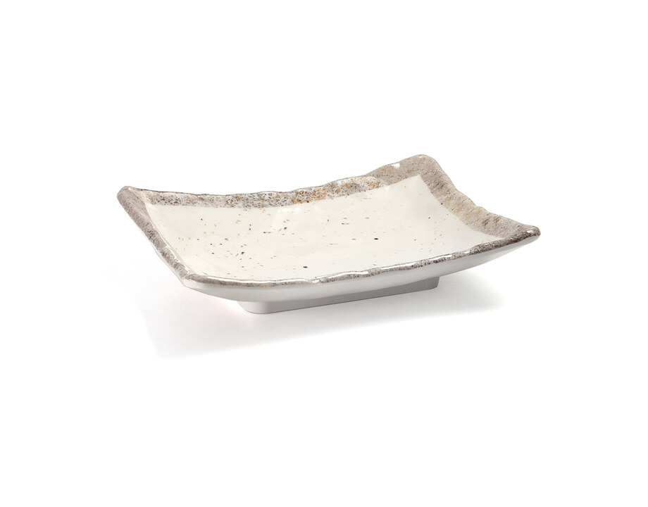 Fuente rectangular Square Earth de melamina Lacor