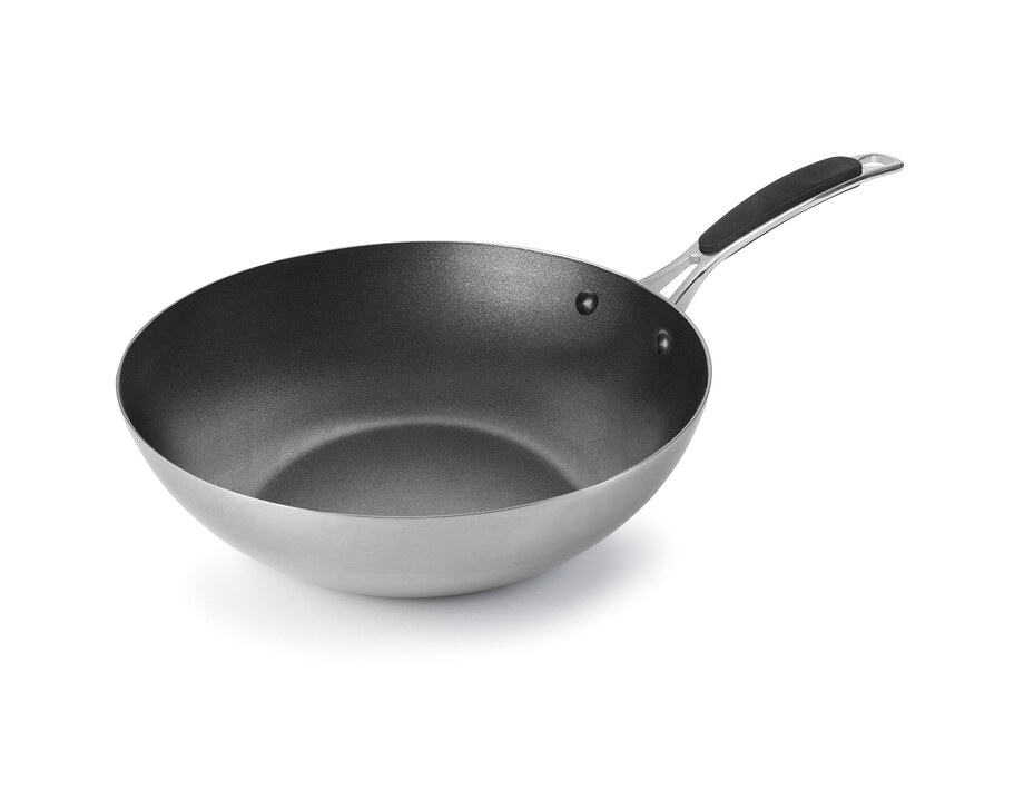 Wok antiadherente profesional Trimetal de acero inoxidable 18/10 Lacor Wok antiadherente profesional Trimetal de acero inoxidable 18/10 Lacor