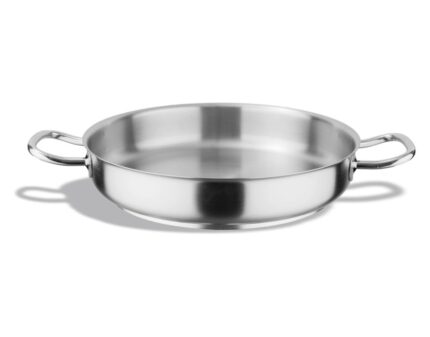 Paellera sin tapa inox-PRO listo para la inducción en acabado satinado