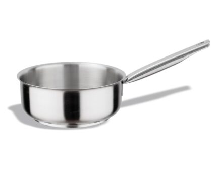 Cazo recto bajo inox-PRO listo para la inducción en acabado satinado