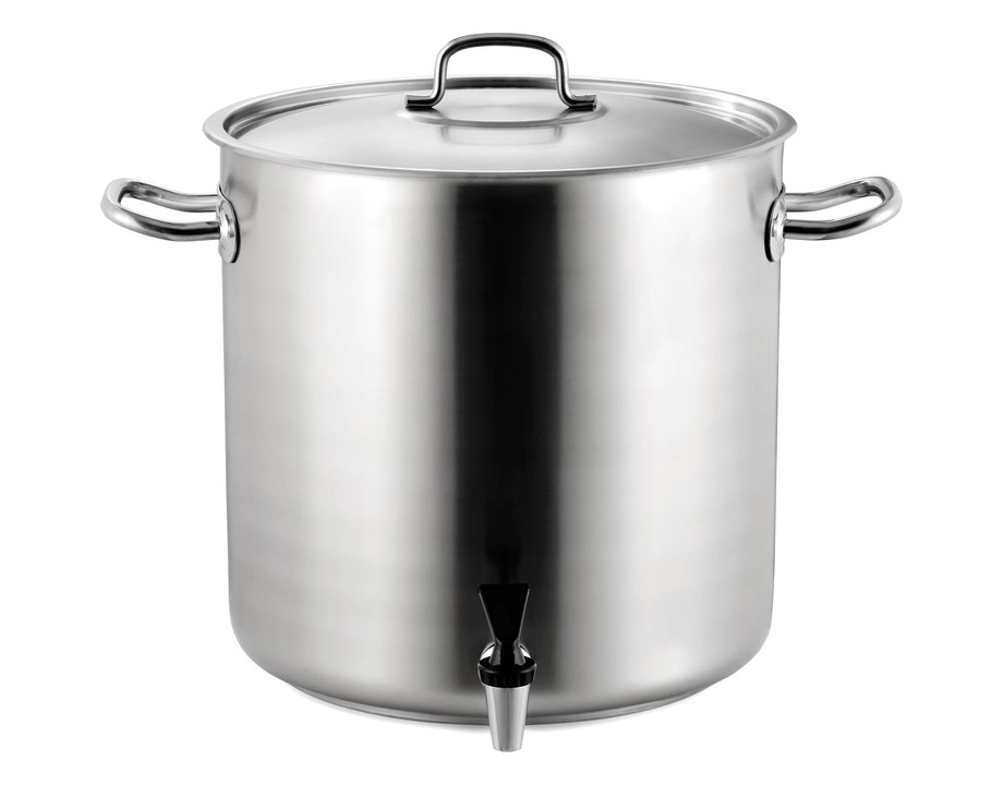 inox-PRO olla de acero inoxidable listo para la inducción en acabado satinado con grifo y tapa inox-PRO olla de acero inoxidable listo para la inducción en acabado satinado con grifo y tapa