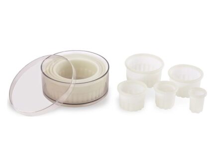 Caja 9 cortapastas redondos rizados poliglas