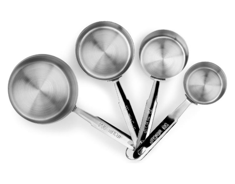 Juego de 4 cazos de medidas de acero inoxidable Juego de 4 cazos de medidas de acero inoxidable