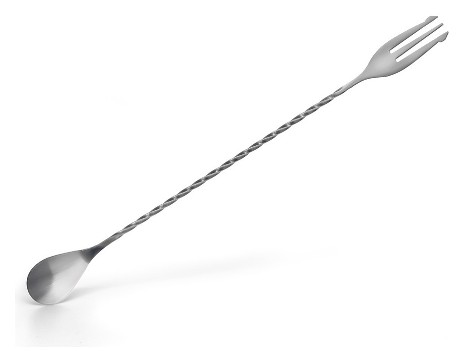 Cuchara de cocktail trident de color plata