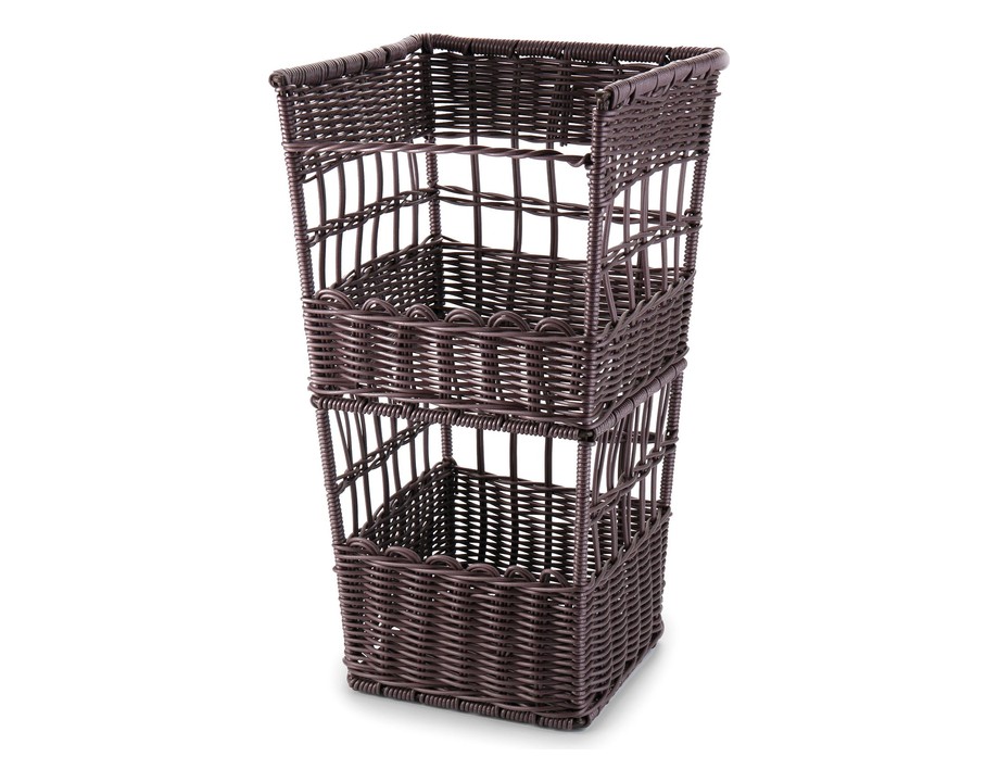 Cesta alta de pan de mimbre de polipropileno marrón Cesta alta de pan de mimbre de polipropileno marrón