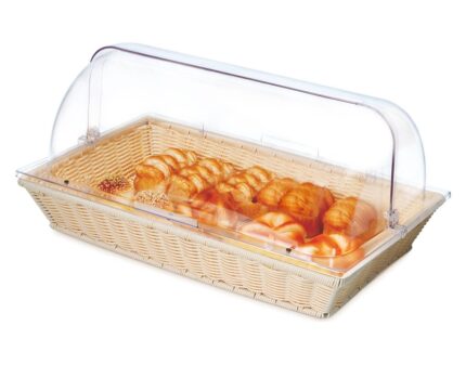 Cesta Buffet rectangular Polipropileno en color marrón oscuro · 53 x 31,5 cm