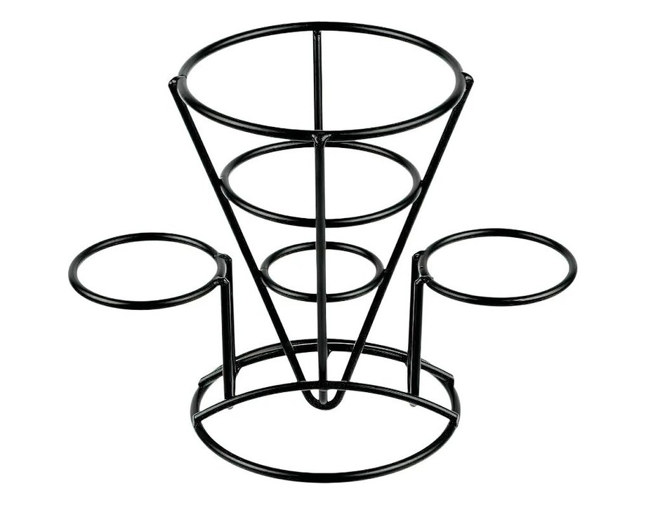 Cesta de metal en forma de cono compatible con 2 ramekines Cesta de metal en forma de cono compatible con 2 ramekines