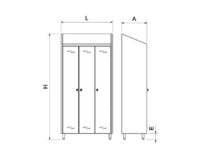 Plano técnico con cotas de instalación — Armario esterilizador inox de utillaje y calzado Fricosmos
