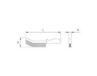 Plano técnico con cotas de instalación — Cepillo de mano multiusos metal detectable Fricosmos