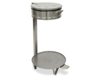 Contenedor inox portabolsas con tapa y ruedas Fricosmos