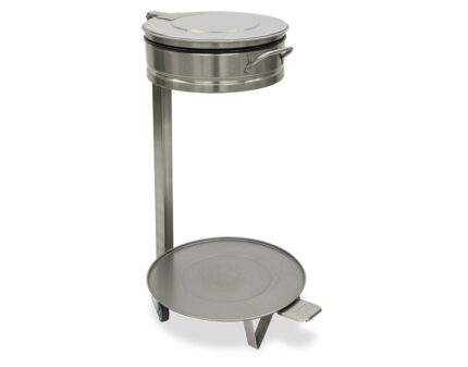 Contenedor inox portabolsas con tapa y ruedas Fricosmos