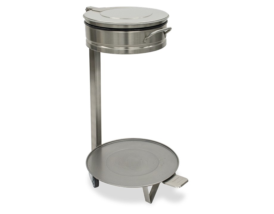 Contenedor inox portabolsas con tapa y ruedas Fricosmos Contenedor inox portabolsas con tapa y ruedas Fricosmos