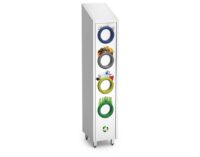 Contenedor vertical de reciclaje inox, 4 x 26 L Fricosmos