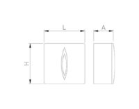 Plano técnico con cotas de instalación — Dispensador de papel higiénico modelo Nube Fricosmos