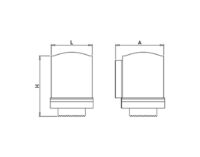 Plano técnico con cotas de instalación — Dispensador de papel mecha en acero inox Fricosmos