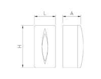 Plano técnico con cotas de instalación — Dispensador de papel mini-mecha modelo Nube Fricosmos